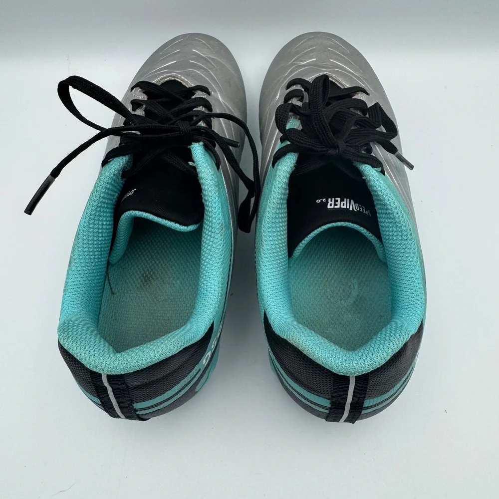 DSG Speed Viper 2.0 Youth Soccer Cleats Teal Silver‎ Size 3/ Soccer Ball Size 3